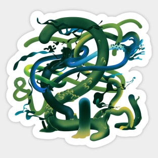 Alien flora Green Sticker